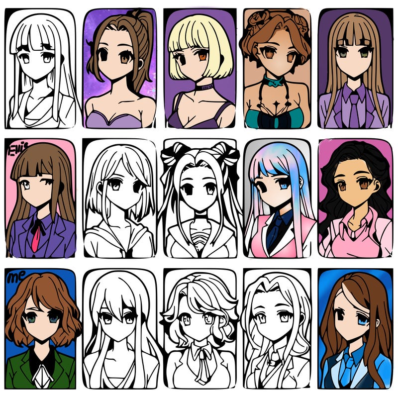 girls that look diffrent anime