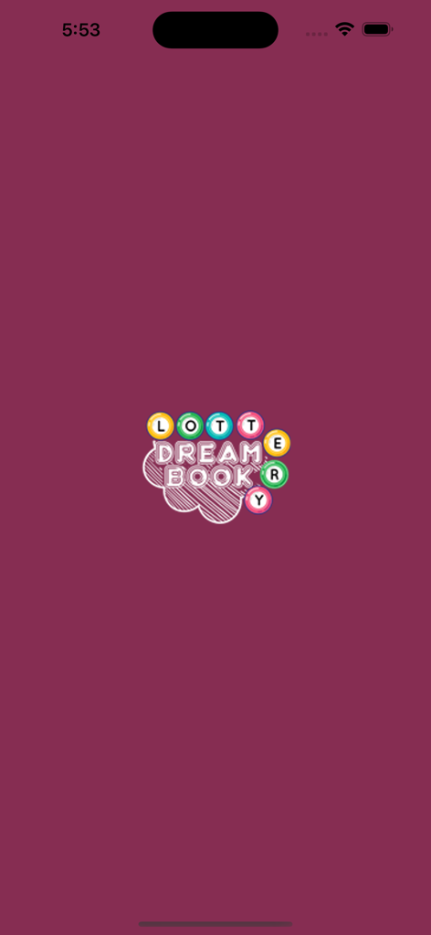 Lottery DreamBook - Lottery DreamBook app splash screen with the logo centered on a maroon background