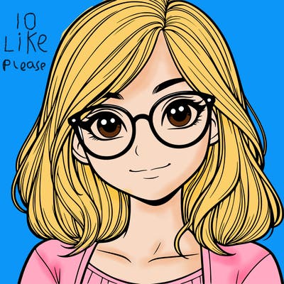 realistic girl with glasses