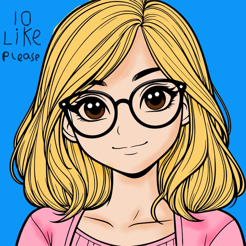 realistic girl with glasses
