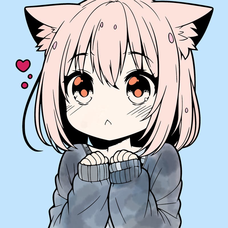 shy anime catgirl