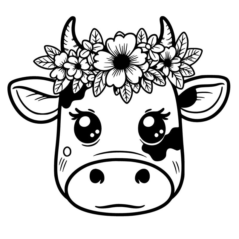cow with flower crown