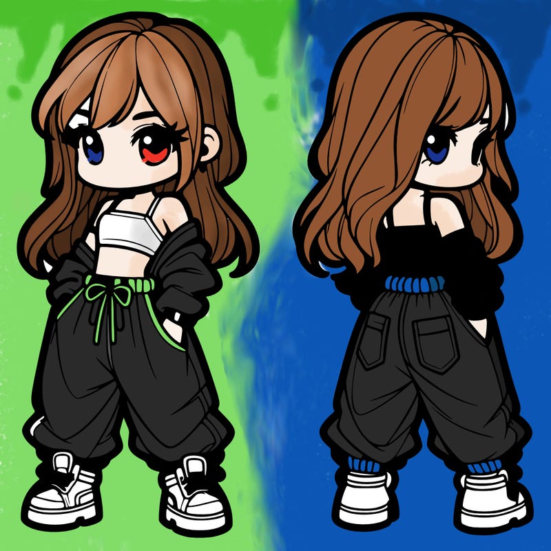 girl in crop top and baggy pants