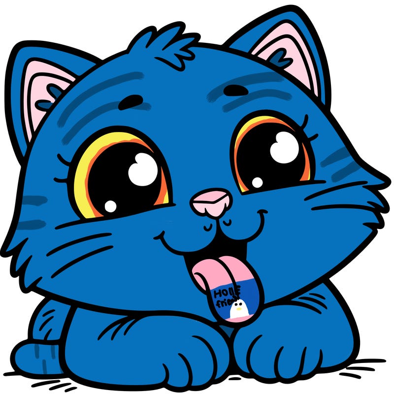 a cat with its tongue out