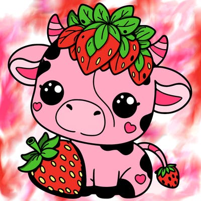 cute strawberry cow