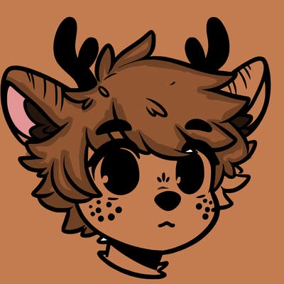 a humanoid deer with soft fluffy ears