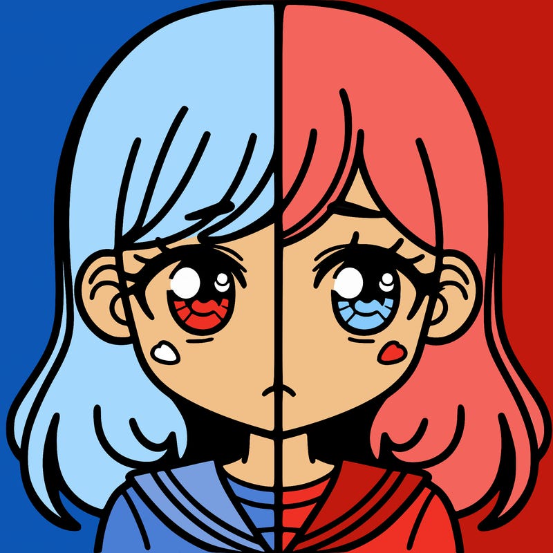 a split of a girl