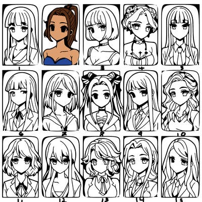 girls that look diffrent anime