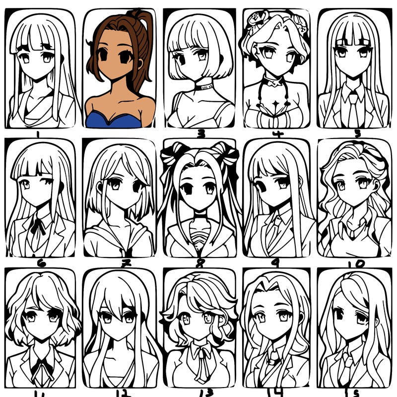 girls that look diffrent anime