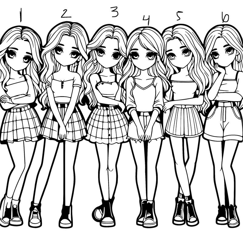 a group of girls realistic