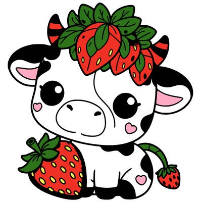 cute strawberry cow