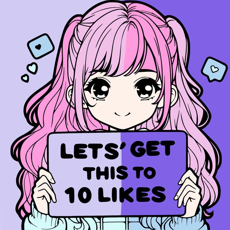 girl holding up sign that says let’s get this to 10 likes realistic