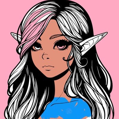 elf girl realistic dark fantasy