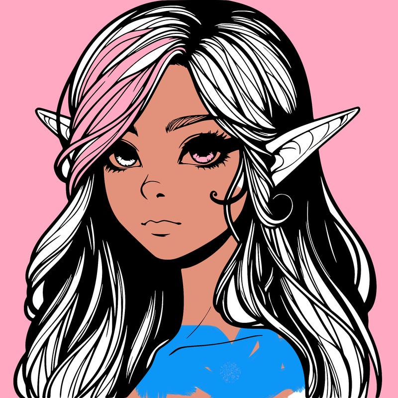 elf girl realistic dark fantasy