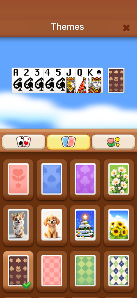 Cozy Garden - Plant Paradise - Pantalla de personalización para los reversos de las cartas de solitario con flores y animales.