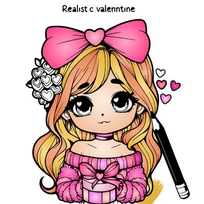 realistic valentine’s day girl very cute