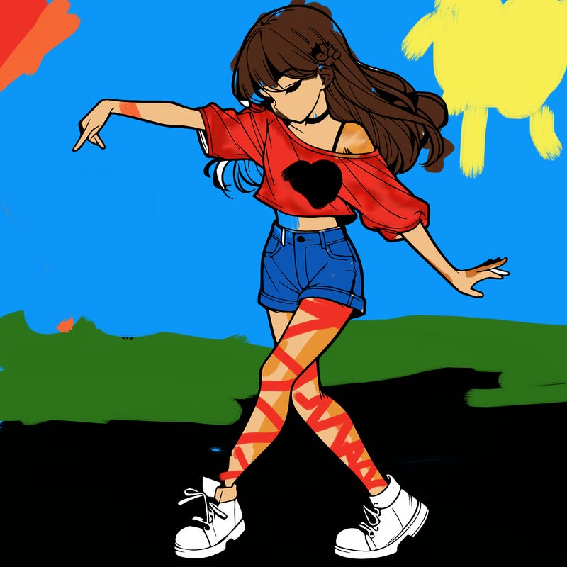realistic girl danceing