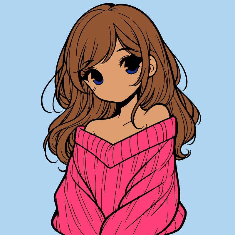 shy pretty girl wearing a sweater that is falling off one shoulder portrait