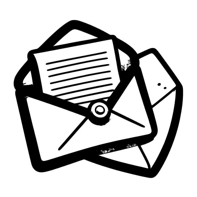 a realistic envelope that’s open and a piece of realistic paper at the top