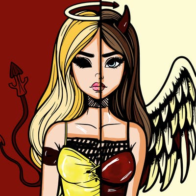 devil vs angel realistic girl