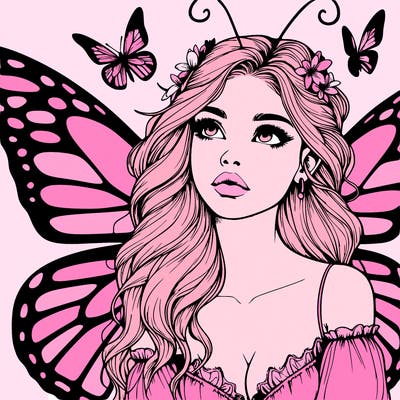 butterfly fairy realistic girl