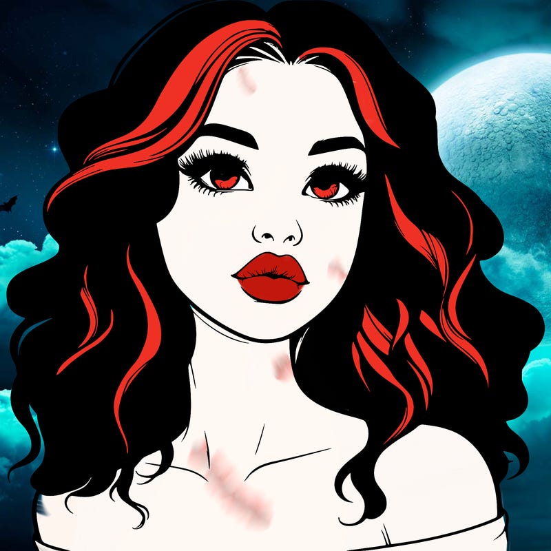 realistic girl with wavy hair and lips