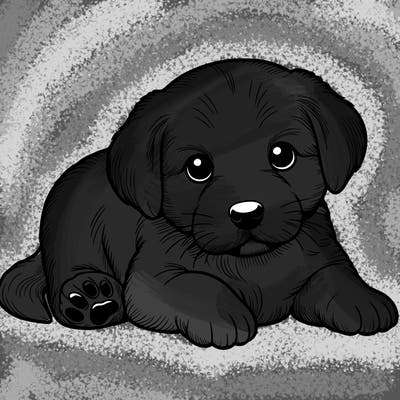 a cute realistic puppy