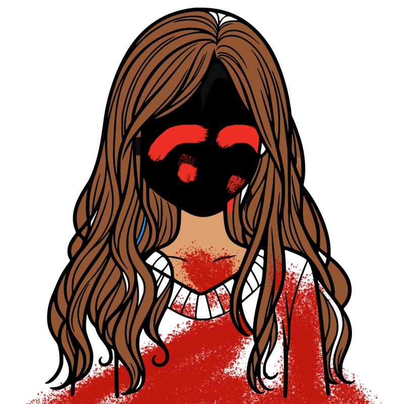 girl with hair but no face