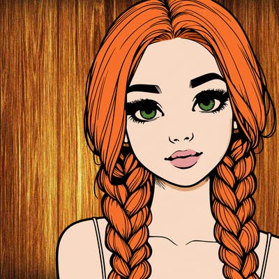 realistic girl with braids