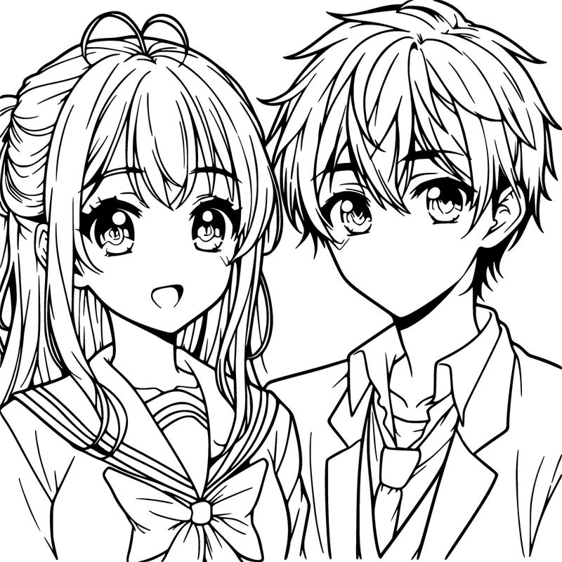 anime girl and boy