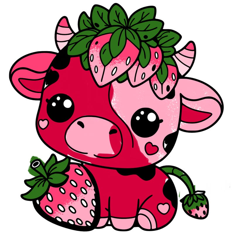 cute strawberry cow