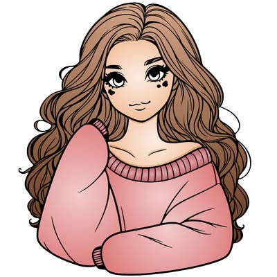 a beautiful girl in a big sweatshirt