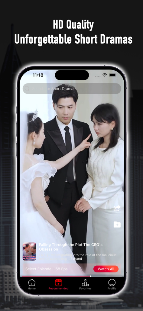 HotDrama - Hot&Trending Shorts - HotDrama app screenshot showing HD quality short dramas and the series Falling Through the Plot The CEOs Obsession