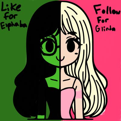 split girl with long hair