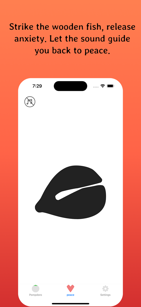 Focus Booster: ADHD Study Tool - Focus Booster app interface showing the wooden fish Zen mode for anxiety relief and mental clarity