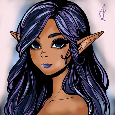 elf girl realistic dark fantasy