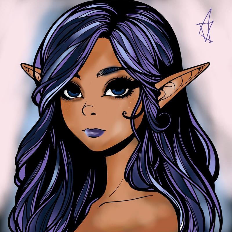 elf girl realistic dark fantasy