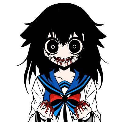 scary girl anime