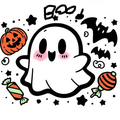 halloween cute little ghost