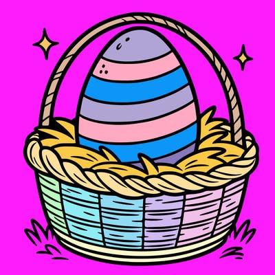 easter egg in a basket