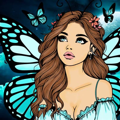 butterfly fairy realistic girl