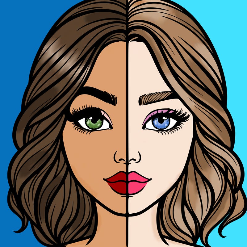 realistic girl split half