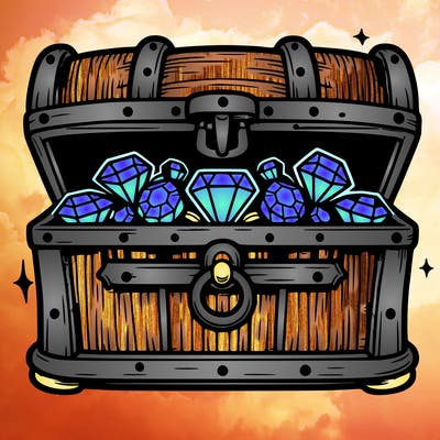 treasure chest with jewels