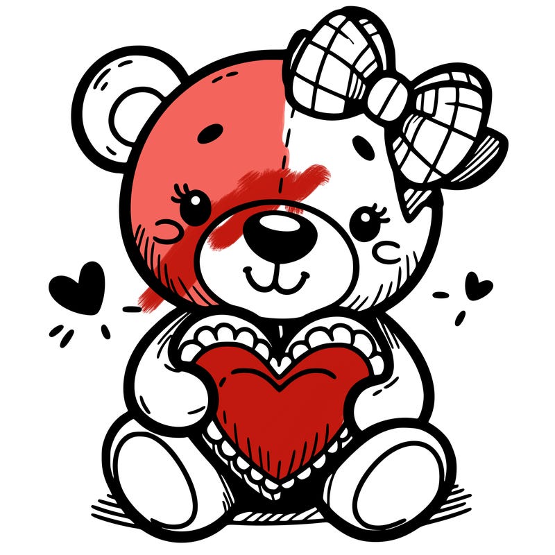 teddy bear hugging a heart