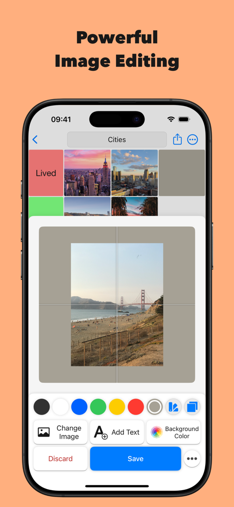 Powerful image editing features in the TierCreator app for customizing ranking tiles