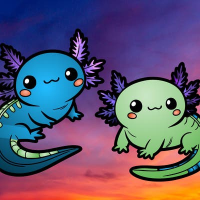 cute axolotls