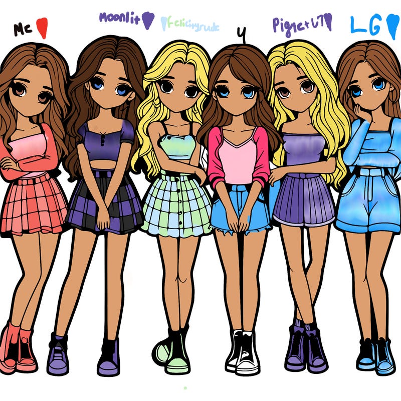 a group of girls realistic