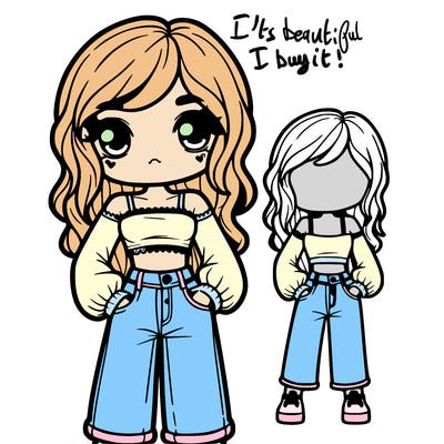 pretty girl with crop top and jeans