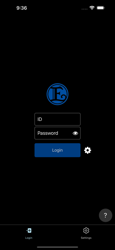 Login screen of the Enagic mobile app for distributors showing ID and password input fields