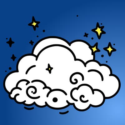 pink starry cloud sky